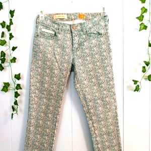 Anthro Pilcro & The Letter Press Floral Jeans